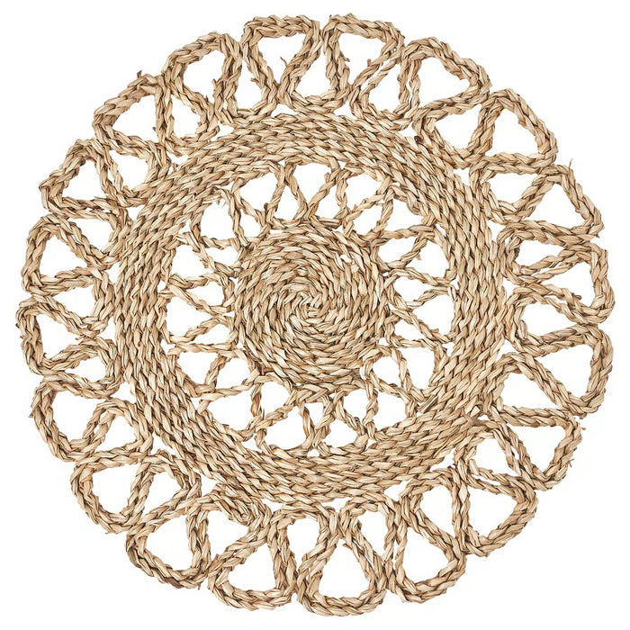 Image 1: IKEA GALLSOPP round handwoven sedge place mat natural colour 37cm top view #80531873
