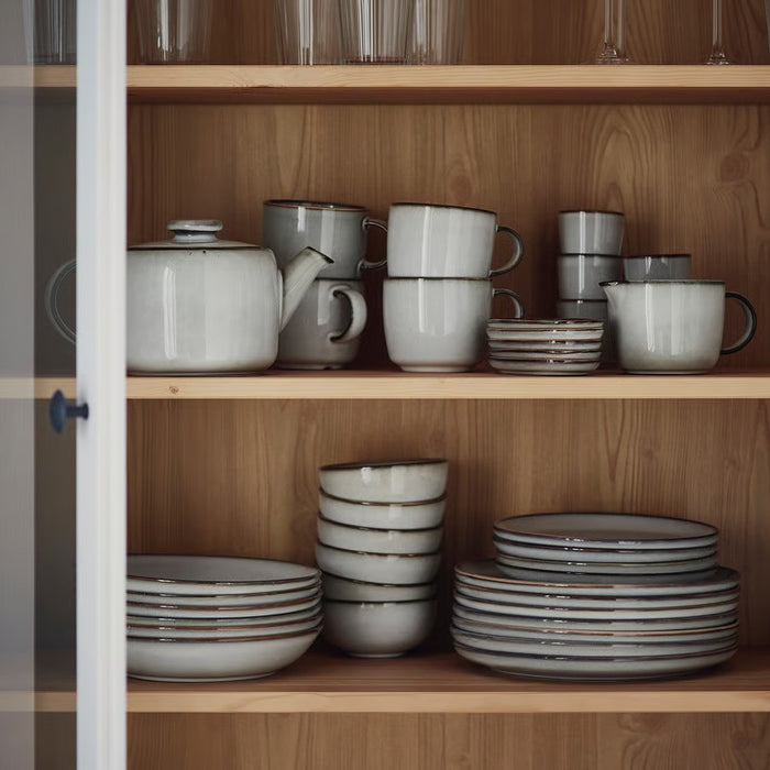 KEA GLADELIG Teapot, 1.2 l, featuring a curved spout, sturdy handle, and sandy-glazed finish for elegant everyday tea service.