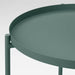 Close-up of IKEA GLADOM tray table's removable tray in dark grey-green. 50578452