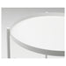 Close-up of IKEA GLADOM white tray showing powder-coated steel surface and raised edge detail
