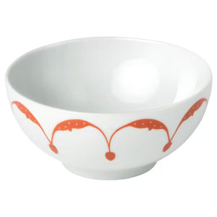 IKEA MÄRIT Place mat, natural35x45 cm with GOKVÄLLÅ Bowl, orange, 13 cm and  Plate, orange, 20 cm and 2-Pieces Kitchen Utensil Set (Fork, Spoon Salad) and  Paper napkin, patterned light pink/orange, 16x32 cm