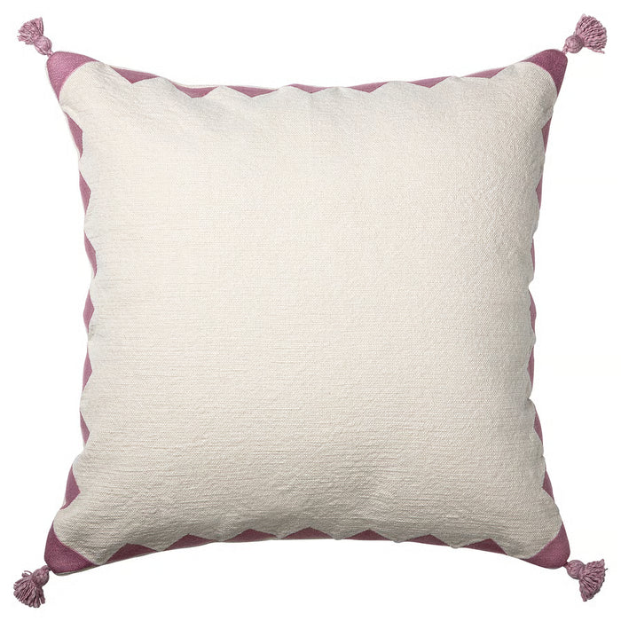 IKEA GOKVÄLLÅ Cushion Cover — White & Pink, 50x50 cm | Tassel & Embroidery Detail