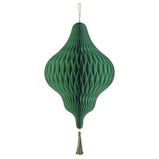 IKEA GOKVÄLLÅ dark green paper hanging decoration 33cm unfolded teardrop shape festive home decor #70617382