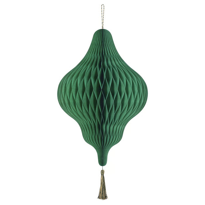 IKEA GOKVÄLLÅ dark green paper hanging decoration 33cm unfolded teardrop shape festive home decor #70617382