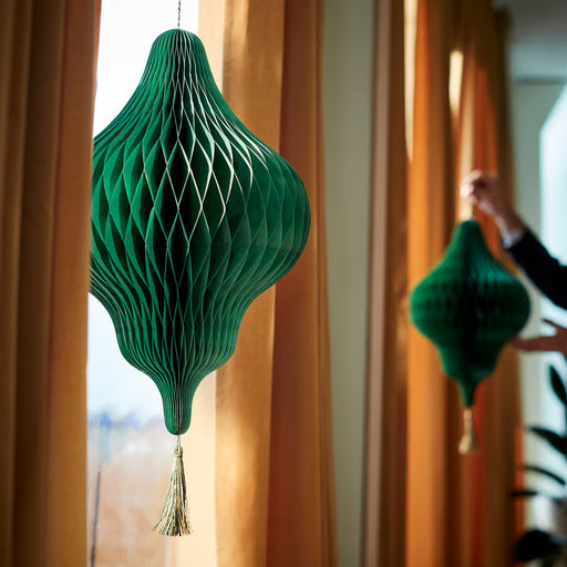 IKEA GOKVÄLLÅ green paper decoration 33cm hung indoors festive occasion styling with GOKVÄLLÅ collection