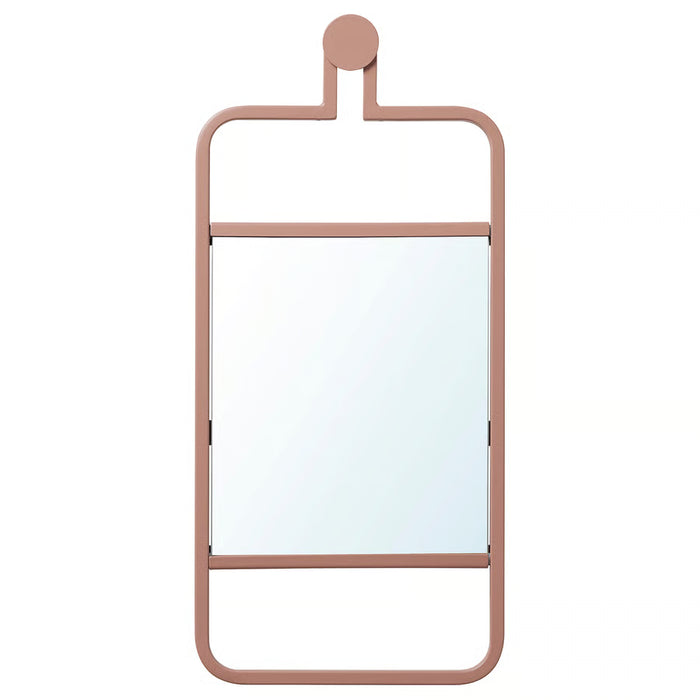 IKEA GRANVÅG wall hanging mirror pink slim frame with lower accessory rail #70510989