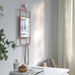 IKEA GRANVÅG pink mirror with hooks for hanging accessories on wall