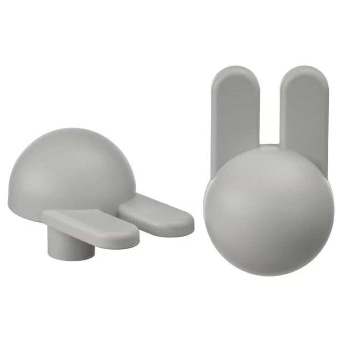 IKEA GREJSIMOJS Bunny Knob — Light Grey, 38mm | Kids' Furniture Handle with washcloth, white 30x30 cm