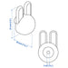 IKEA GREJSIMOJS bunny knob dimensions diagram showing 38mm diameter and 61mm height