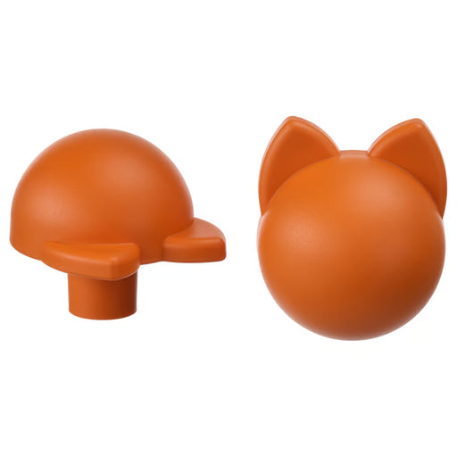 IKEA GREJSIMOJS orange cat knob 38mm front view playful kids drawer handle 2-pack #50617401