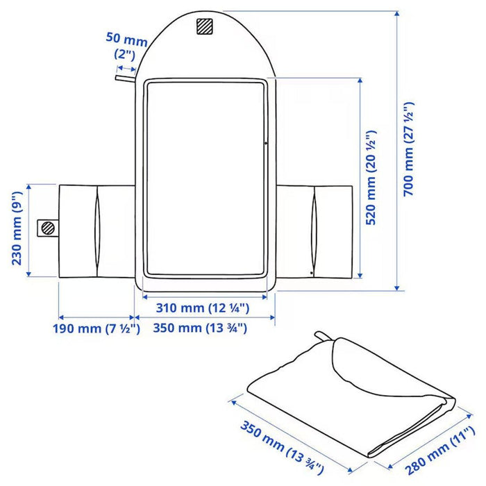 IKEA KLAPPA PLAYBOOK with GRÖNFINK Babycare mat, foldable/green, 70x35 cm