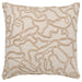 Decorative pillow with a beige geometric pattern on a white background