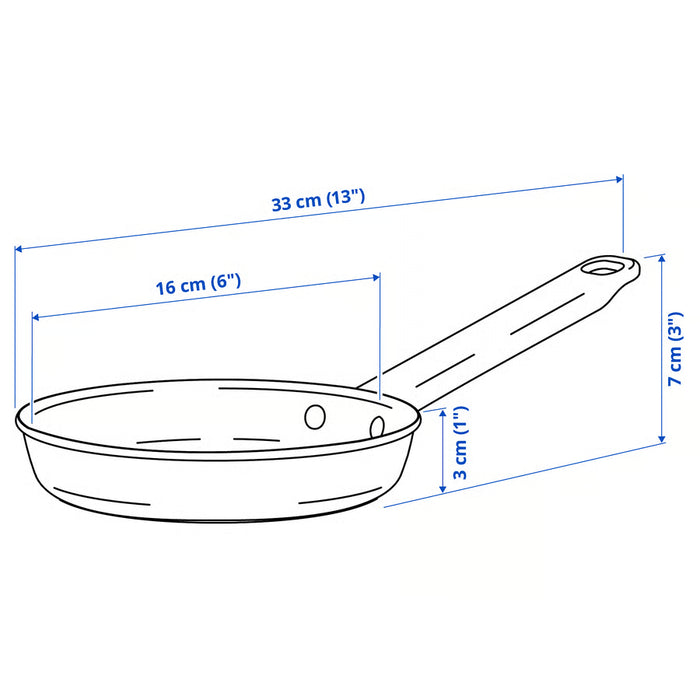 IKEA GULDÖRING 16 cm frying pan with stainless steel handle, another angle