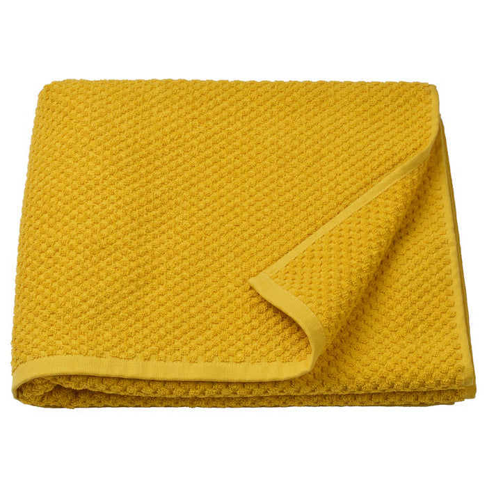 IKEA GULVIAL yellow cotton bath towel 70x140cm folded, soft terry fabric #80614359