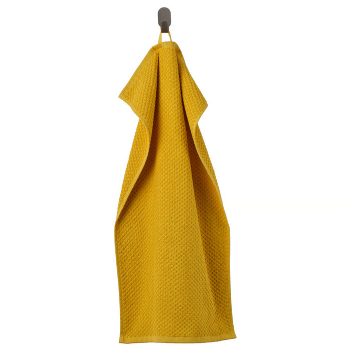 IKEA GULVIAL yellow cotton hand towel 40x70cm hanging neatly on a hook #10614367