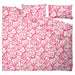 IKEA HÄRLIR pink floral bedding set, duvet cover and pillowcases folded together