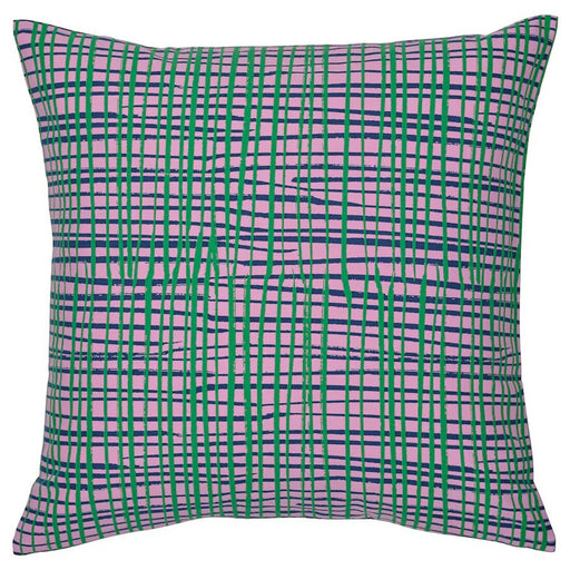 IKEA HAMNKRASSING Cushion Cover, square design in vibrant pink and blue-green colors, 50x50 cm-90582800         