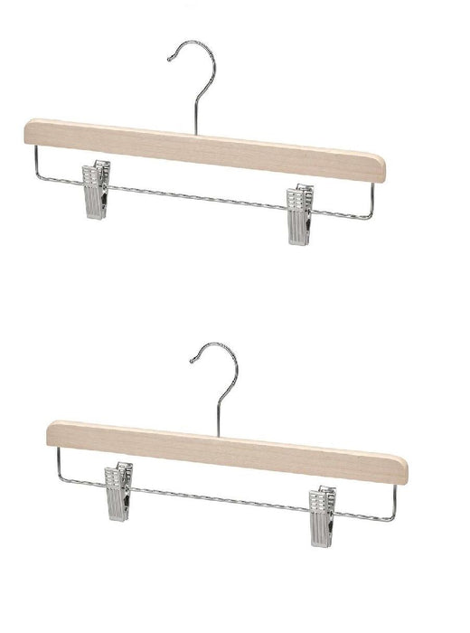 IKEA KOMPLEMENT Valet Hanger, 17x5 cm (6 1/2x2 ") (White) with BUMERANG Skirt hanger, natural.Pack of 2