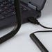 IKEA HÅRTE LED work lamp black silver with USB cable connected to laptop