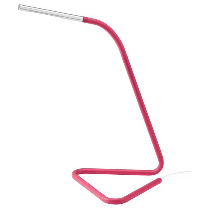 IKEA HÅRTE LED work lamp in bright pink with silver accents, showcasing its sleek and modern design-00507594