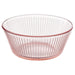  IKEA HAVSGÄDDA pink ribbed tempered glass bowl 12cm stripe pattern front view #60607406