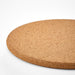 Close-up of IKEA HEAT cork pot stand 19cm showing natural cork texture and material detail