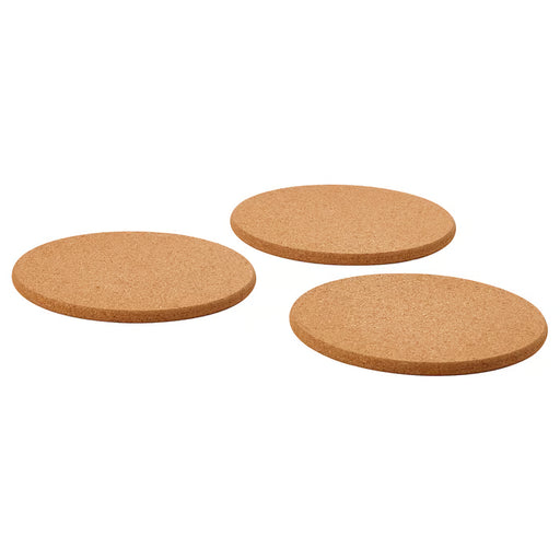 IKEA HEAT cork pot stand 19cm natural cork surface view pack of 3 kitchen trivet #60171329