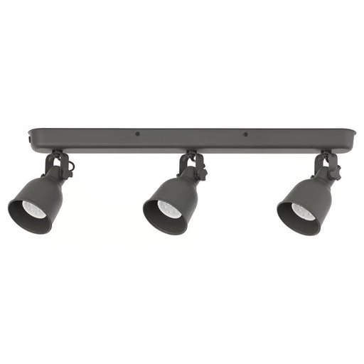 IKEA HEKTAR 3-spot ceiling track dark grey industrial metal shades rustic style mounted on ceiling #90325636