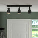  IKEA HEKTAR dark grey ceiling track light 3 adjustable spotlights close-up front view