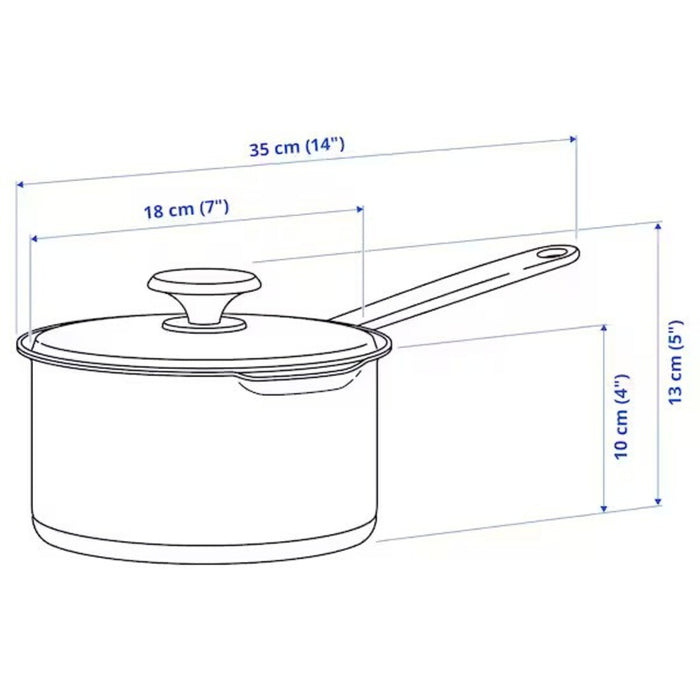 Premium Stainless Steel and Glass Saucepan - 2.1 Qt from HEMKOMST-20513160