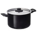  IKEA HEMLAGAD black aluminium non-stick pot with lid and handles #30618581