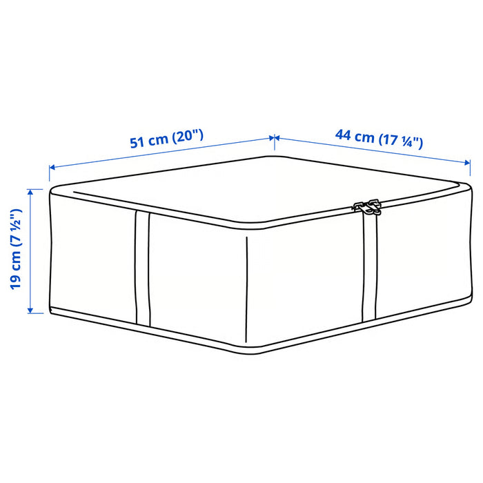 IKEA HEMMAFIXARE pale grey-green storage case stacked or shown with contents in a home setting
