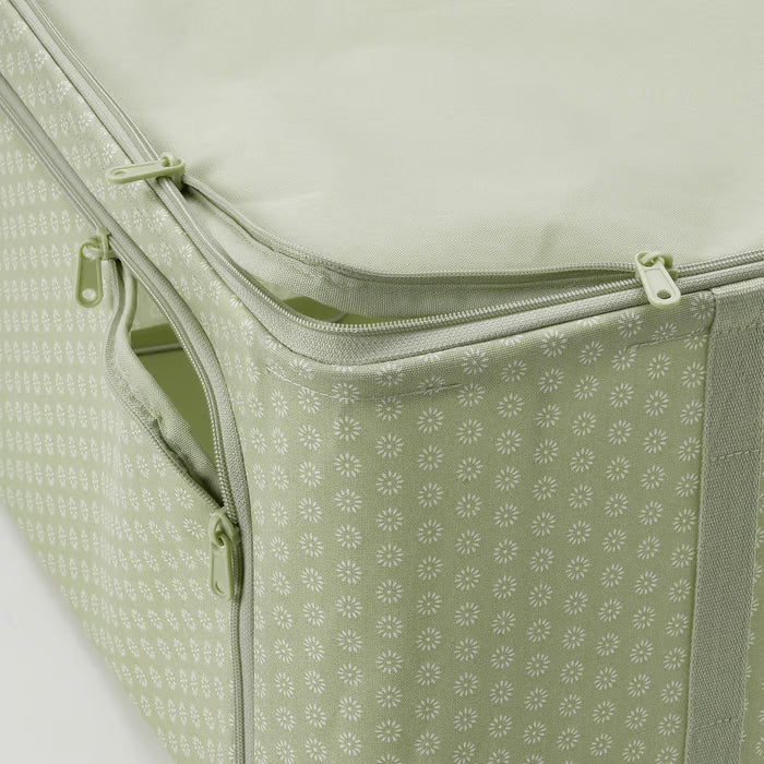 Multiple IKEA HEMMAFIXARE storage cases in different sizes arranged in wardrobe for full-shelf organisation