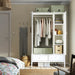 IKEA HEMMAFIXARE pale grey-green fabric storage case top zip open showing interior wardrobe use