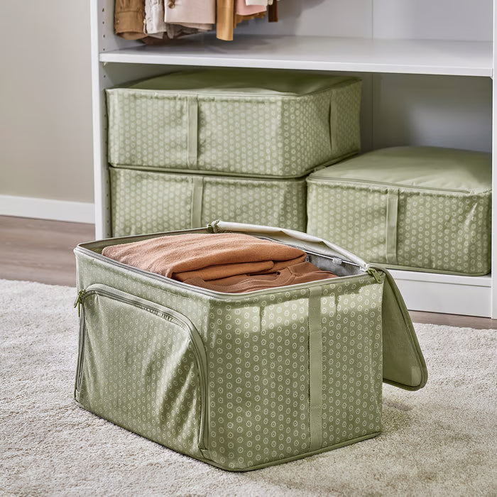 IKEA HEMMAFIXARE storage case floral print close-up showing soft fabric texture and sturdy frame edges