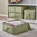 IKEA HEMMAFIXARE grey-green fabric storage case with zip closure, shown from a second angle