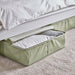 IKEA HEMMAFIXARE pale grey-green storage cases stacked inside PAX wardrobe system