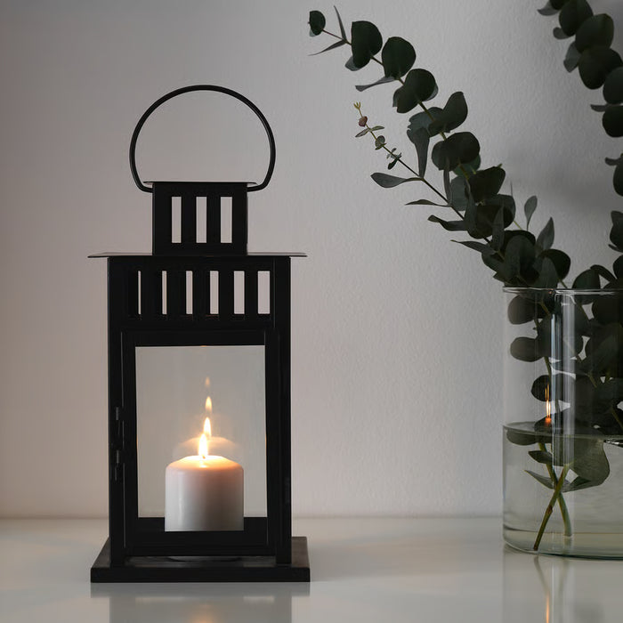 Close-up of IKEA HEMSJÖ natural unscented block candle texture and wick detail
