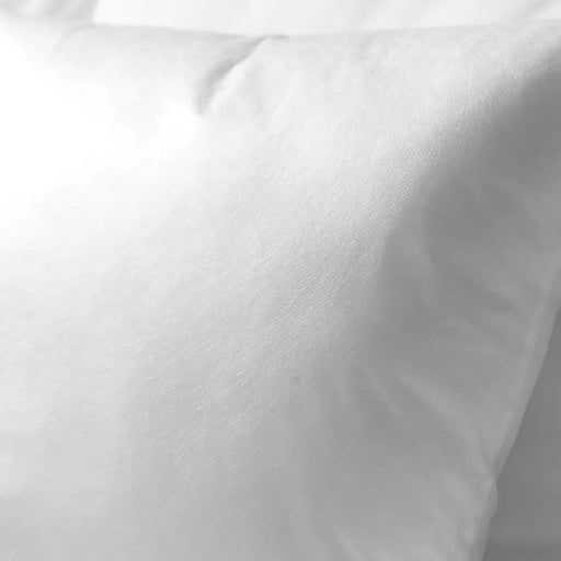 A close-up of the Ikea white cushion pad on a neutral-colored sofa-20415824