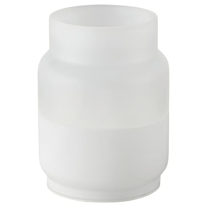 IKEA HJULMÖJA white frosted glass LED table decoration with timer, warm candle-like glow #00642479