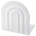 IKEA HÖSSLÄ white book-end holding books upright on wooden shelf #105.126.70