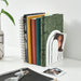 IKEA HÖSSLÄ book-end white with note wedged in side opening on desk