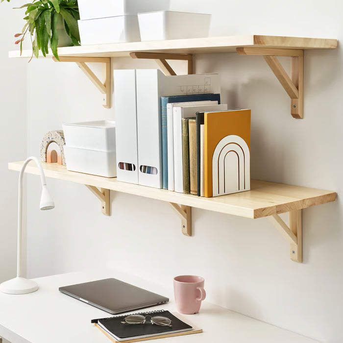  IKEA HÖSSLÄ book-end white on kitchen counter holding cookbooks