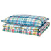 IKEA HÖSTGENTIANA multicolour check duvet cover and pillowcase set folded #60620549