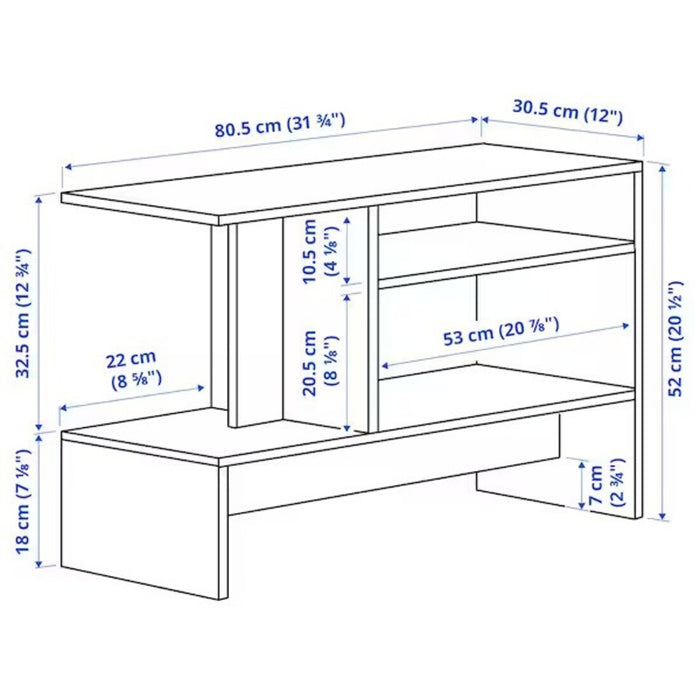 Dimensions of the IKEA HOLMERUD Side Table: 80x31 cm (31 1/2x12 1/4 inches), offering a compact and space-efficient solution for your living space-00541423