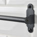 IKEA HULTARP black rail side profile showing 1.6cm diameter cylindrical rod and end bracket hardware