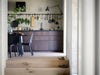 IKEA HULTARP black rail styled in modern kitchen with wooden cabinets, hooks and hanging tools