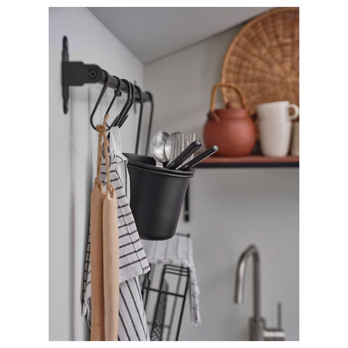  IKEA HULTARP black rail 60cm side angle showing rail depth and bracket detail