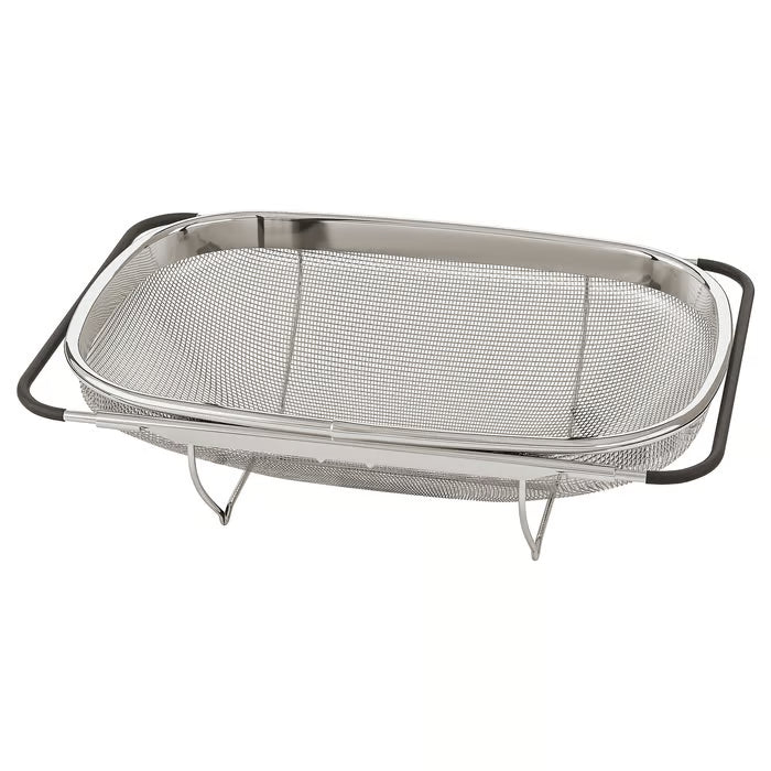 IKEA IDEALISK Colander Stainless Steel & Black — Adjustable Handles | Fits Most Sink Bowls