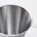 Close-up of IKEA IDEALISK stainless steel jug showing engraved graduation markings up to 1 litre